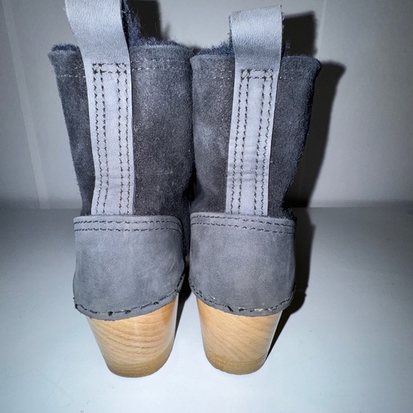No.6 Pull-on Shearling Mid-Heel Boots Blue Suede size 36 Women SZ 6 EUC - Picture 7 of 10